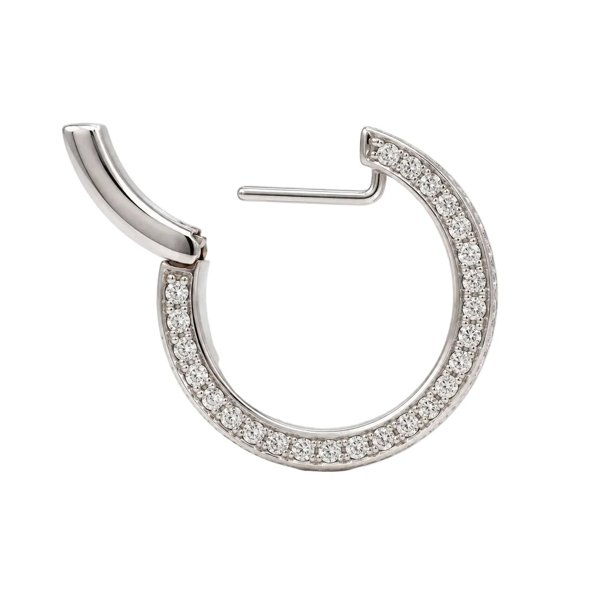 White gold and Diamond Hoop Earrings