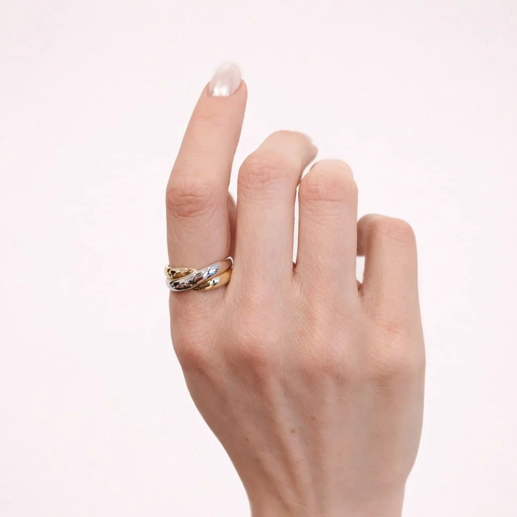 White gold and Yellow gold Wedding band