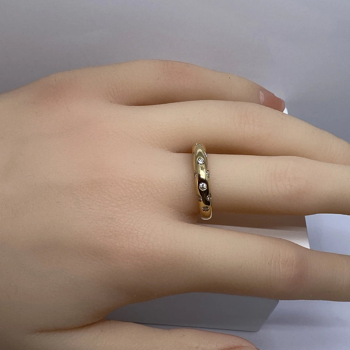 Yellow Gold and Diamond Bangle Ring