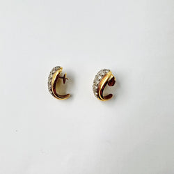 Earrings in white gold, yellow gold, and diamonds