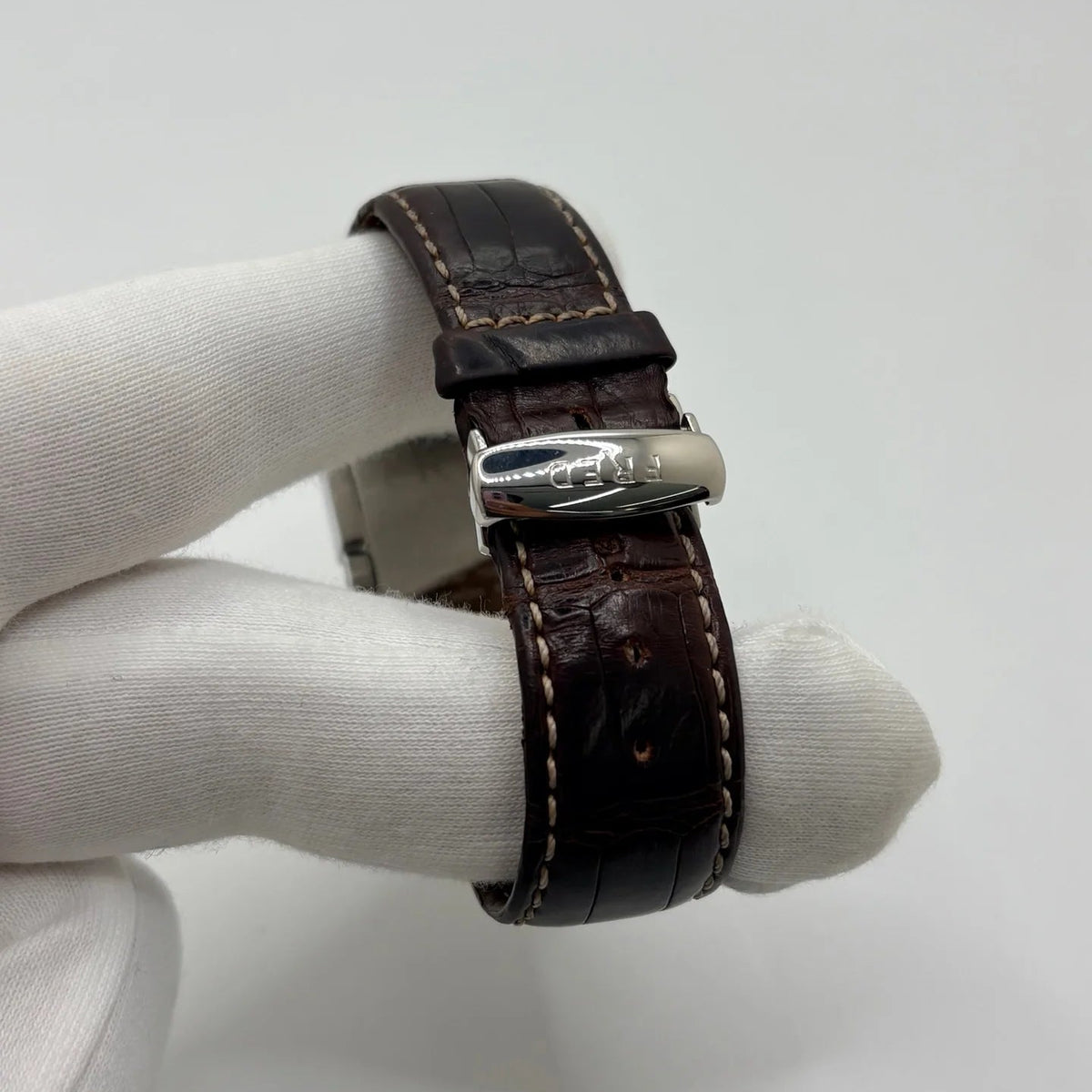 FRED "Tank" Watch in Stainless Steel and Leather