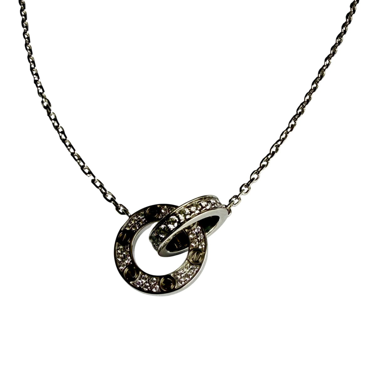 CARTIER "Love" Pendant Necklace in white gold and diamonds