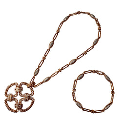 Necklace - FRED pendant in yellow gold and diamonds