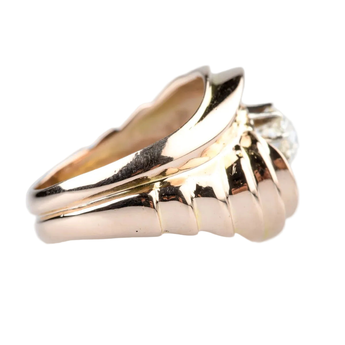Tank Ring in Rose gold and Diamonds