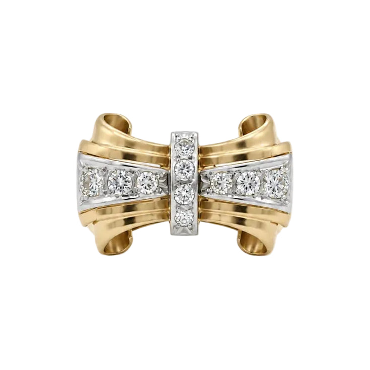 Yellow Gold and Diamond Tank Ring