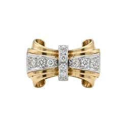 Yellow Gold and Diamond Tank Ring
