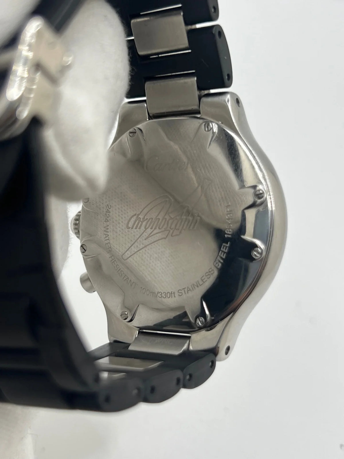 CARTIER "21 Chronoscaph" watch in stainless steel and rubber