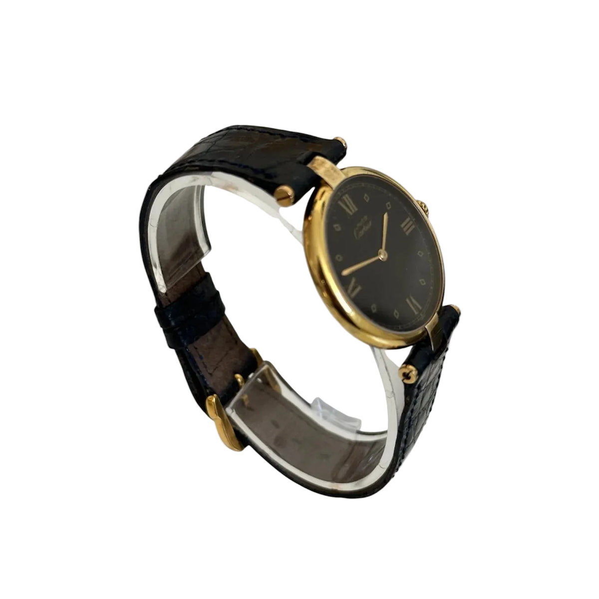 CARTIER "Must de Vendôme" watch in Vermeil and leather
