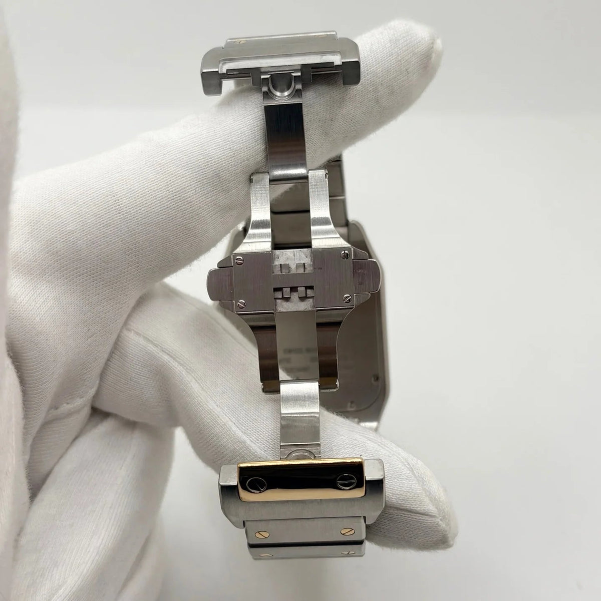 CARTIER "Santos 100" watch in yellow gold and stainless steel