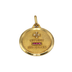 AUGIS Medal in yellow gold, red gemstones, and diamonds