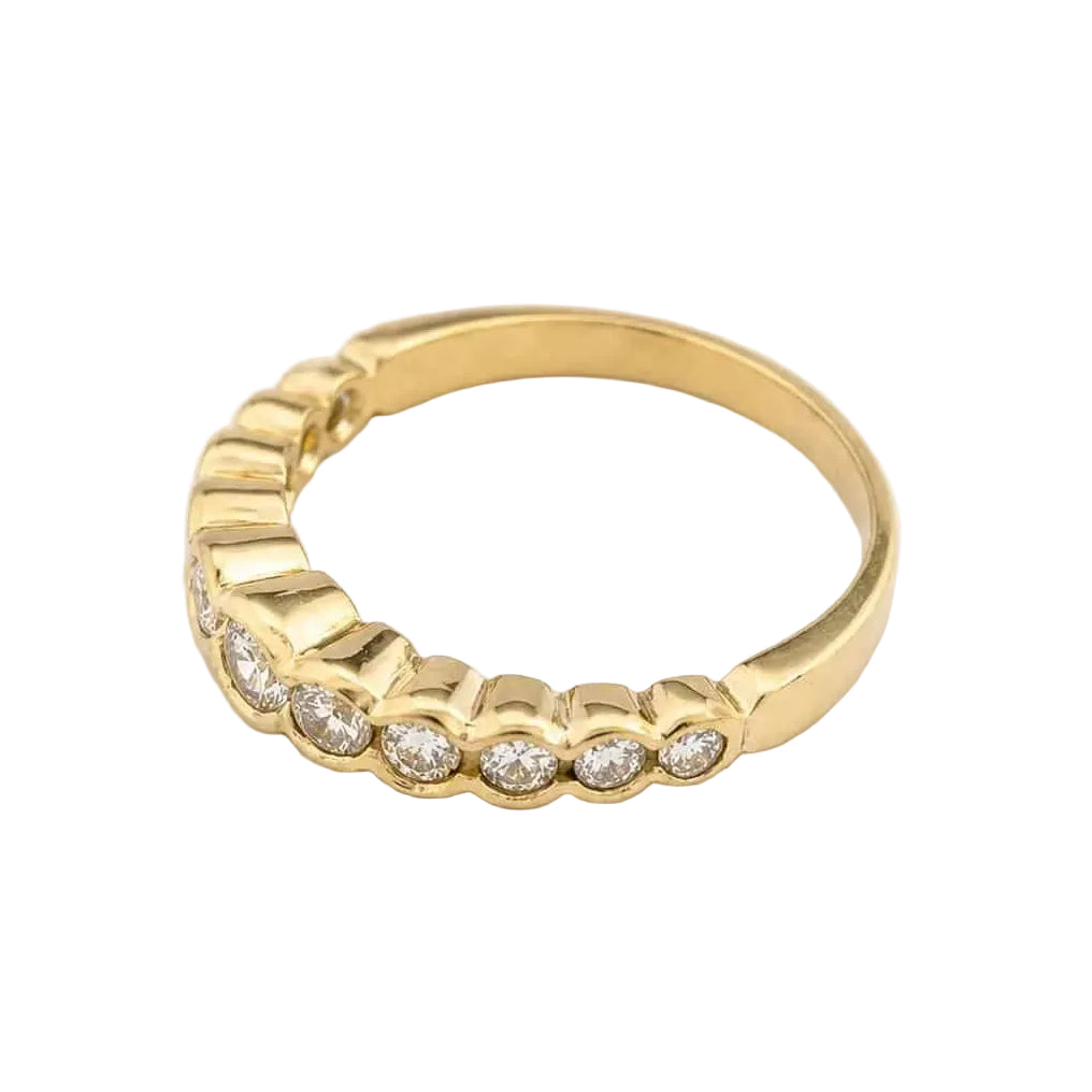 Yellow Gold and Diamond Wedding Band