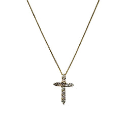 Yellow Gold Cross Pendant Necklace with Diamonds