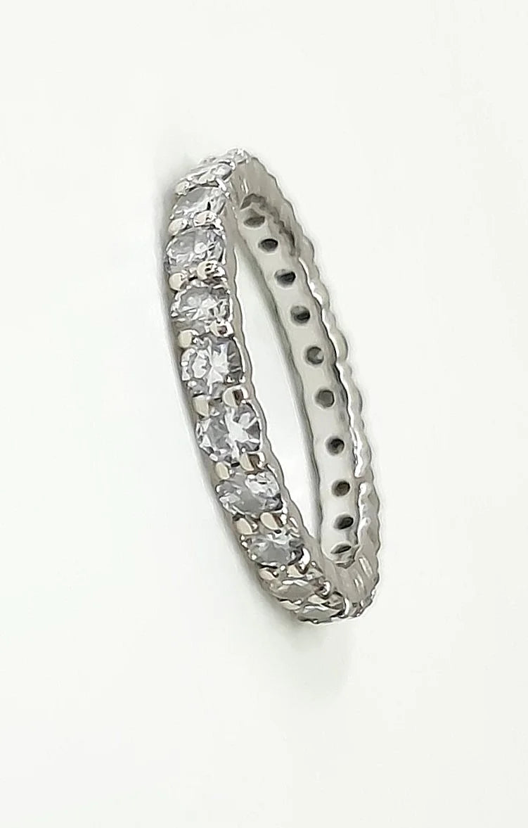 White Gold and Diamond Wedding Band