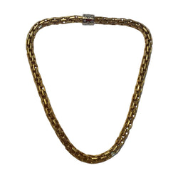POMELLATO Link Necklace in white gold, yellow gold, and diamonds