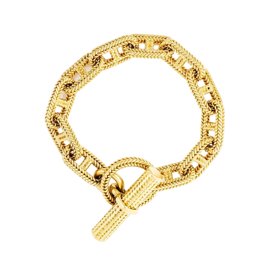 HERMÈS Bracelet by GEORGES LENFANT "Vendôme anchor chain in yellow gold"