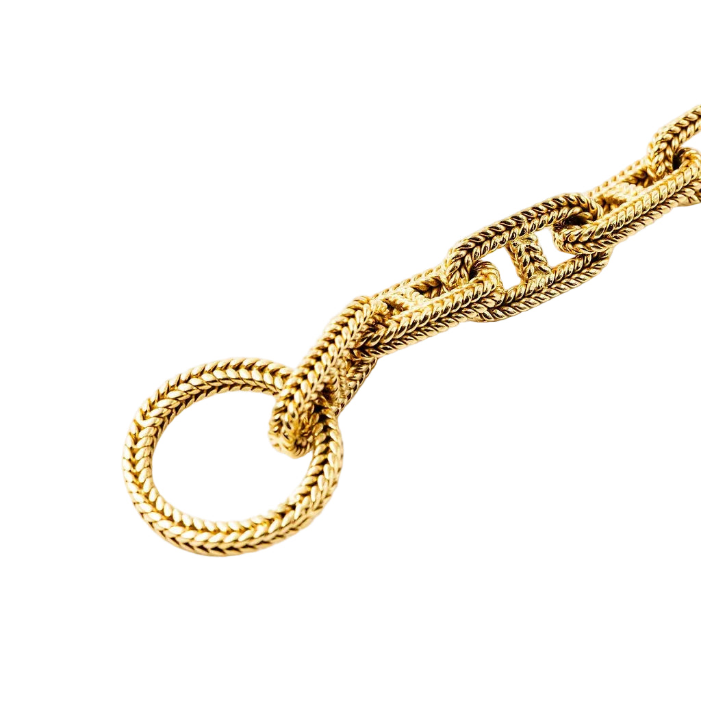HERMÈS Bracelet by GEORGES LENFANT "Vendôme anchor chain in yellow gold"