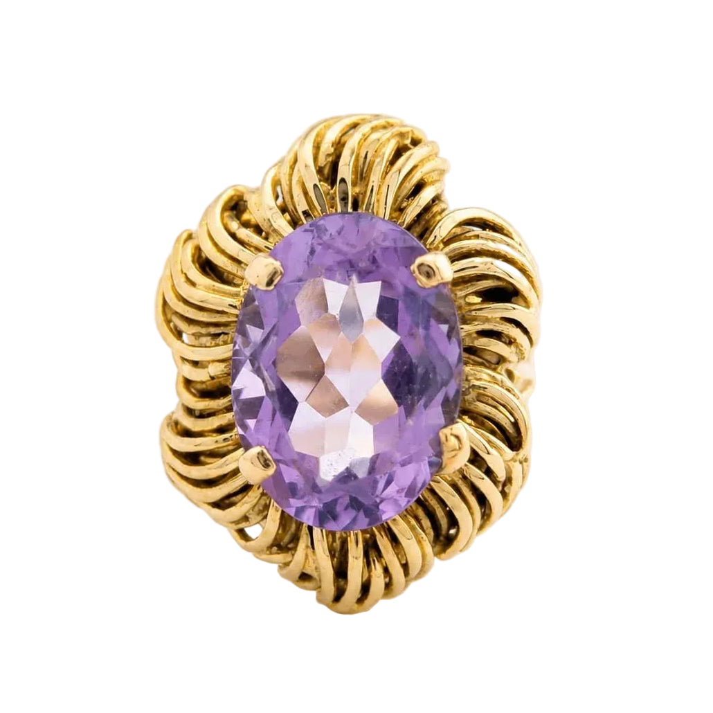 Yellow Gold and Amethyst Cocktail Ring