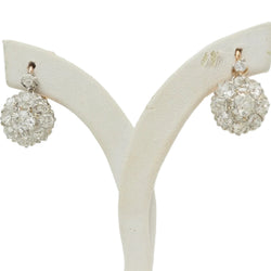 Lever-back earrings in yellow gold, Platinum, and Diamonds