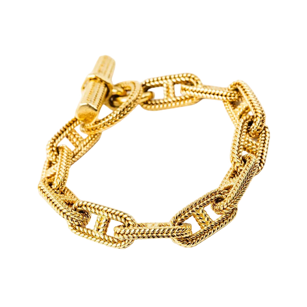 HERMÈS Bracelet by GEORGES LENFANT "Vendôme anchor chain in yellow gold"