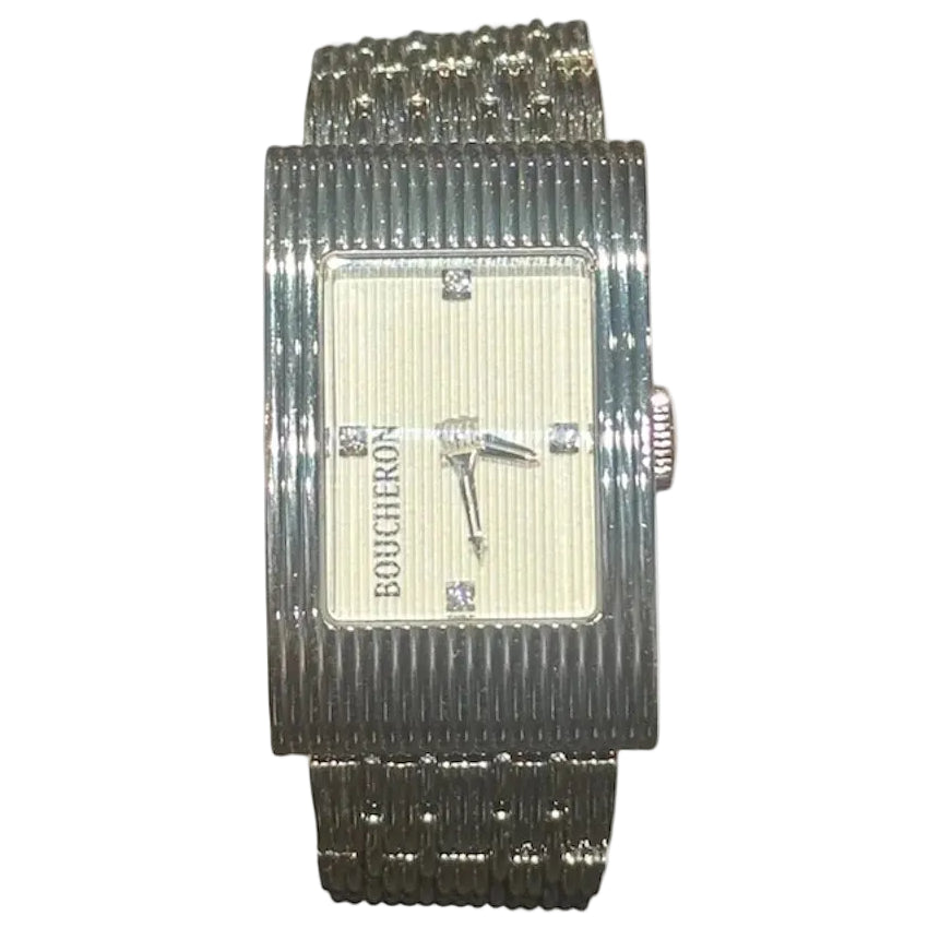 BOUCHERON "Reflet" Watch in Stainless Steel and Diamonds