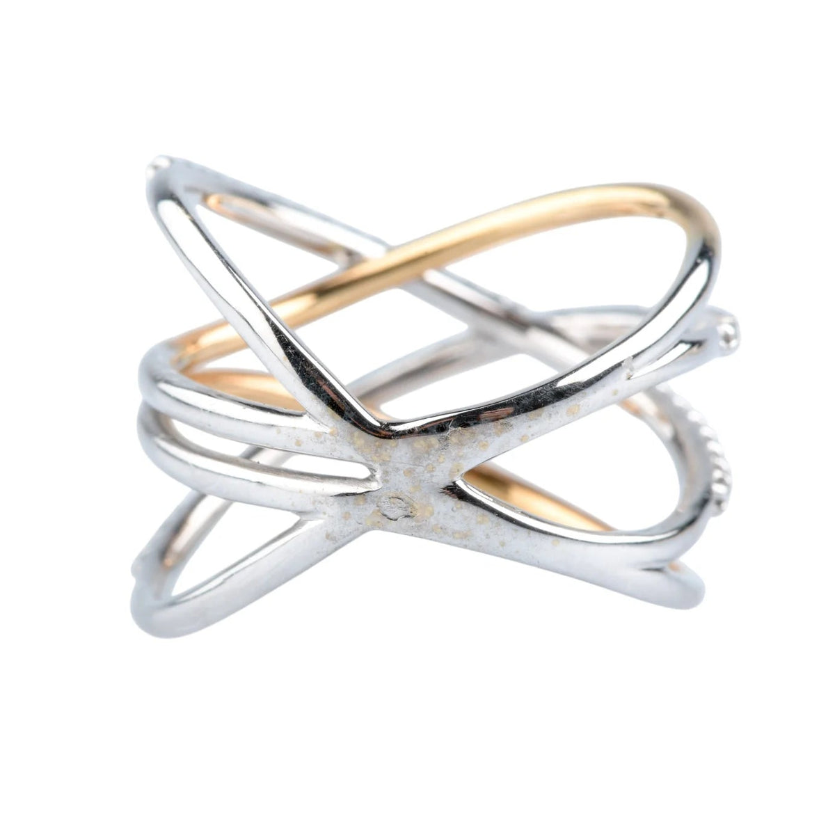 Pave Ring in White gold, Yellow gold, and Diamonds