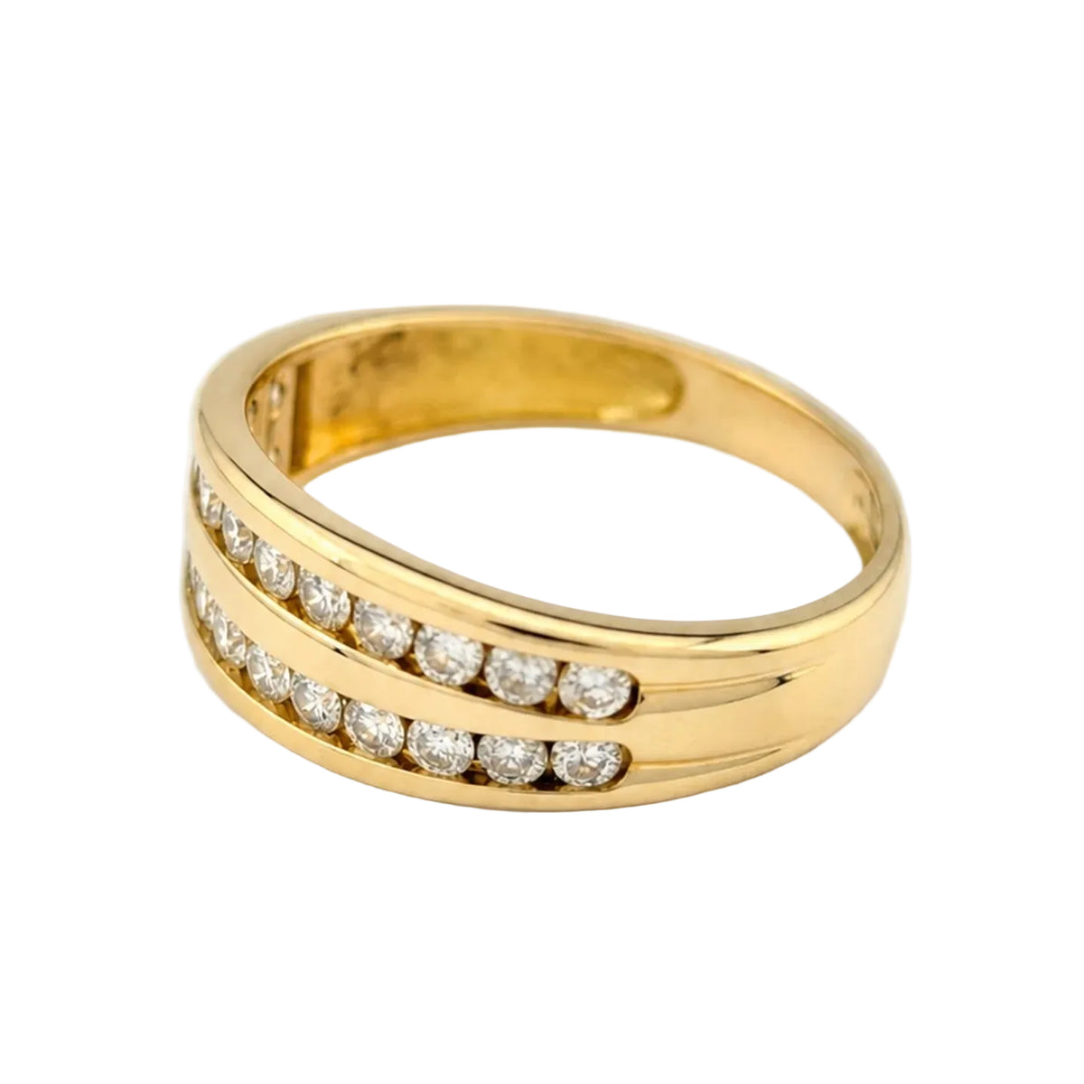Yellow Gold and Diamond Wedding Band