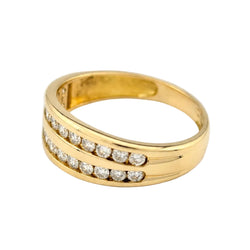 Yellow Gold and Diamond Wedding Band