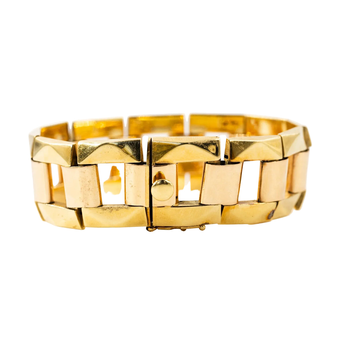 Yellow gold link bracelet