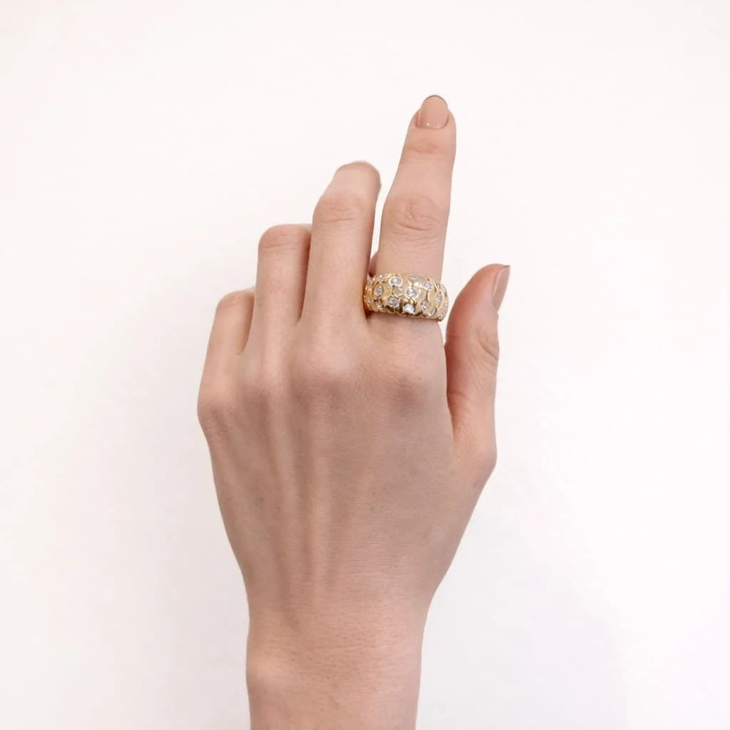Yellow Gold and Diamond Dome Ring