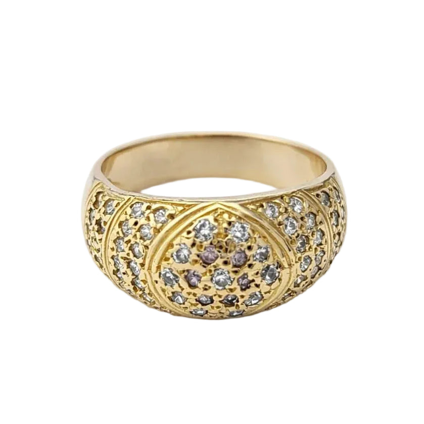 Yellow Gold and Diamond Dome Ring