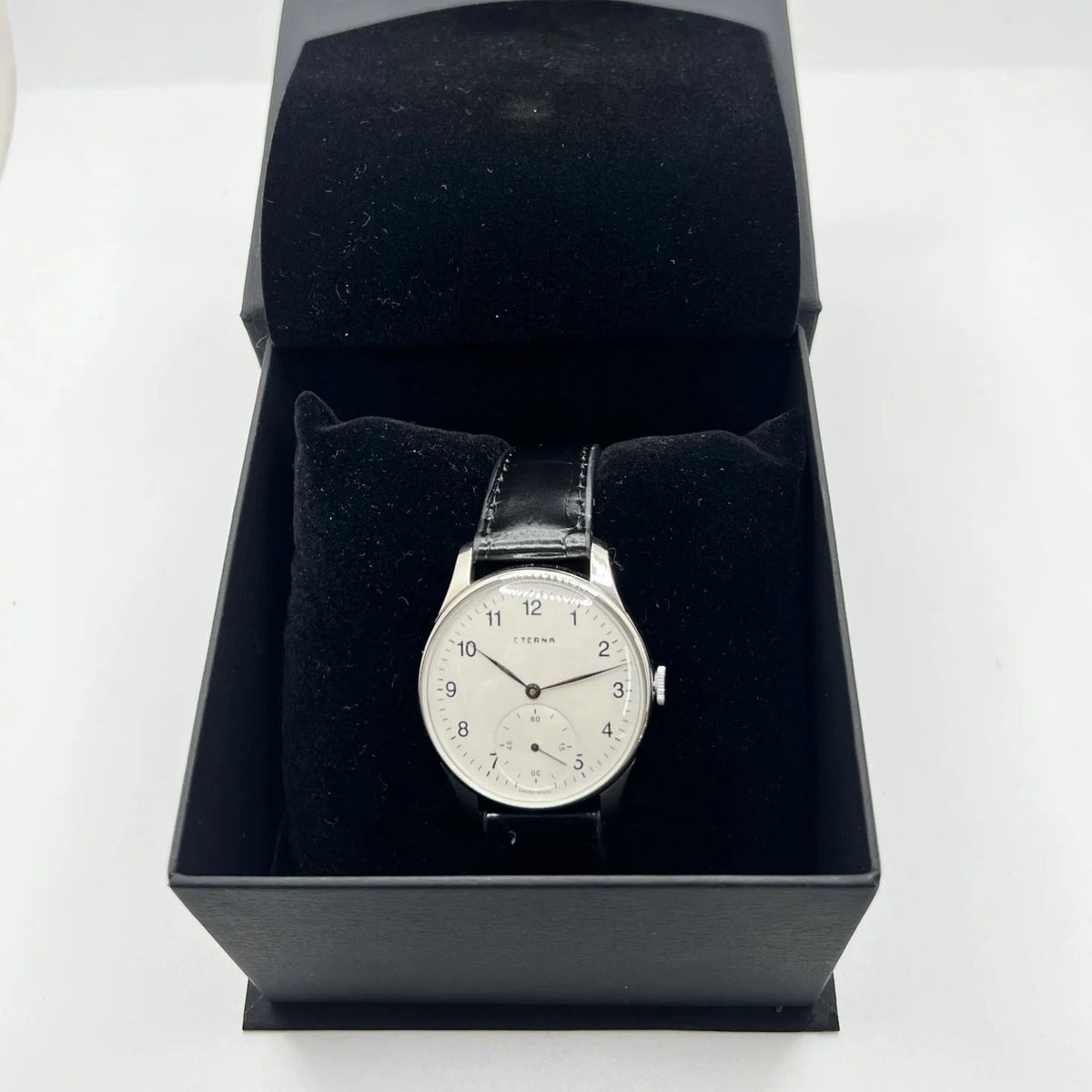 ETERNA "Calatrava" Watch in Stainless Steel and Leather