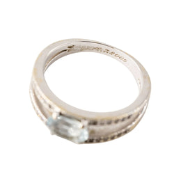 GEMMYO "Cassandra" Ring in white gold, aquamarine, and diamonds