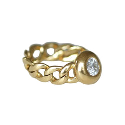 Yellow Gold Solitaire Ring with Diamond