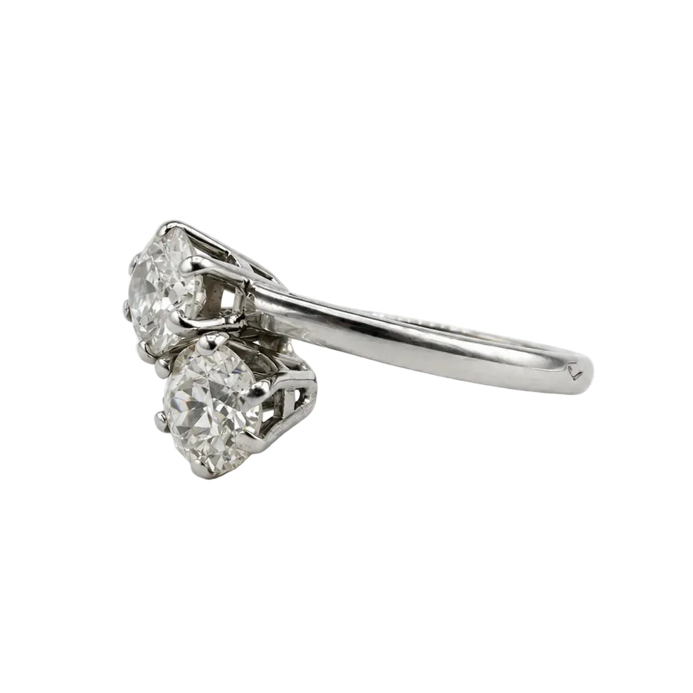 "Toi & Moi" Ring in White Gold and Diamonds