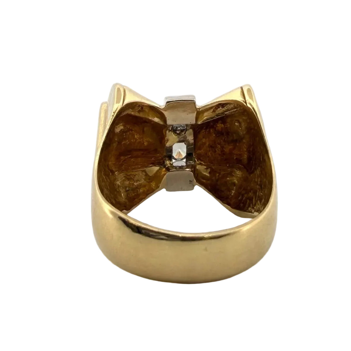 Yellow Gold and Diamond Tank Ring