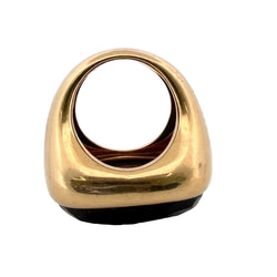 POMELLATO "Victoria" Cocktail Ring in yellow gold and jet