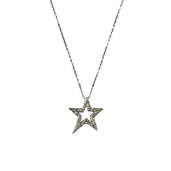 White Gold Star Pendant Necklace with Diamonds