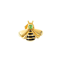 CARTIER "Bee" brooch in yellow gold, Enamel, and Emerald