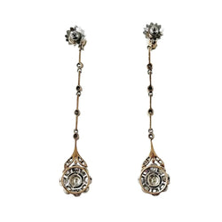 Belle Époque earrings in platinum, yellow gold, and diamonds