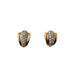 Earrings in white gold, yellow gold, and diamonds