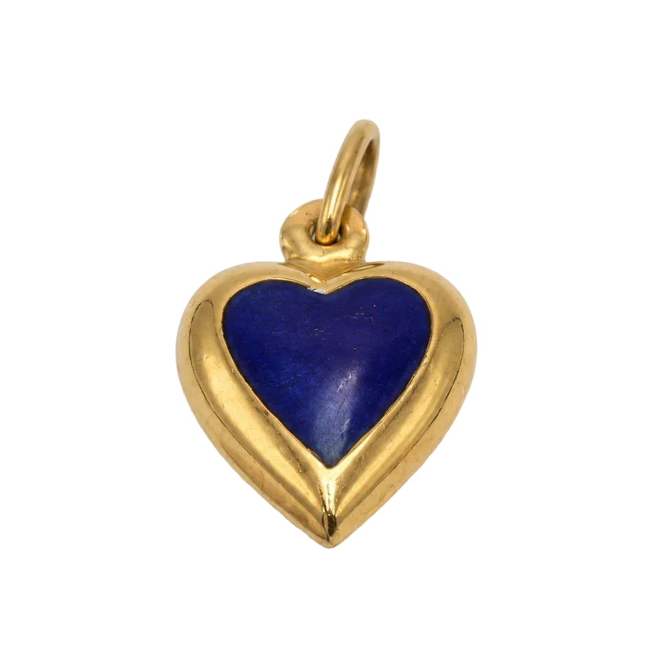 Yellow gold and enamel pendant
