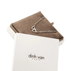 DINH VAN "Double Hearts R9 Handcuffs" Pendant Necklace in white gold and diamonds