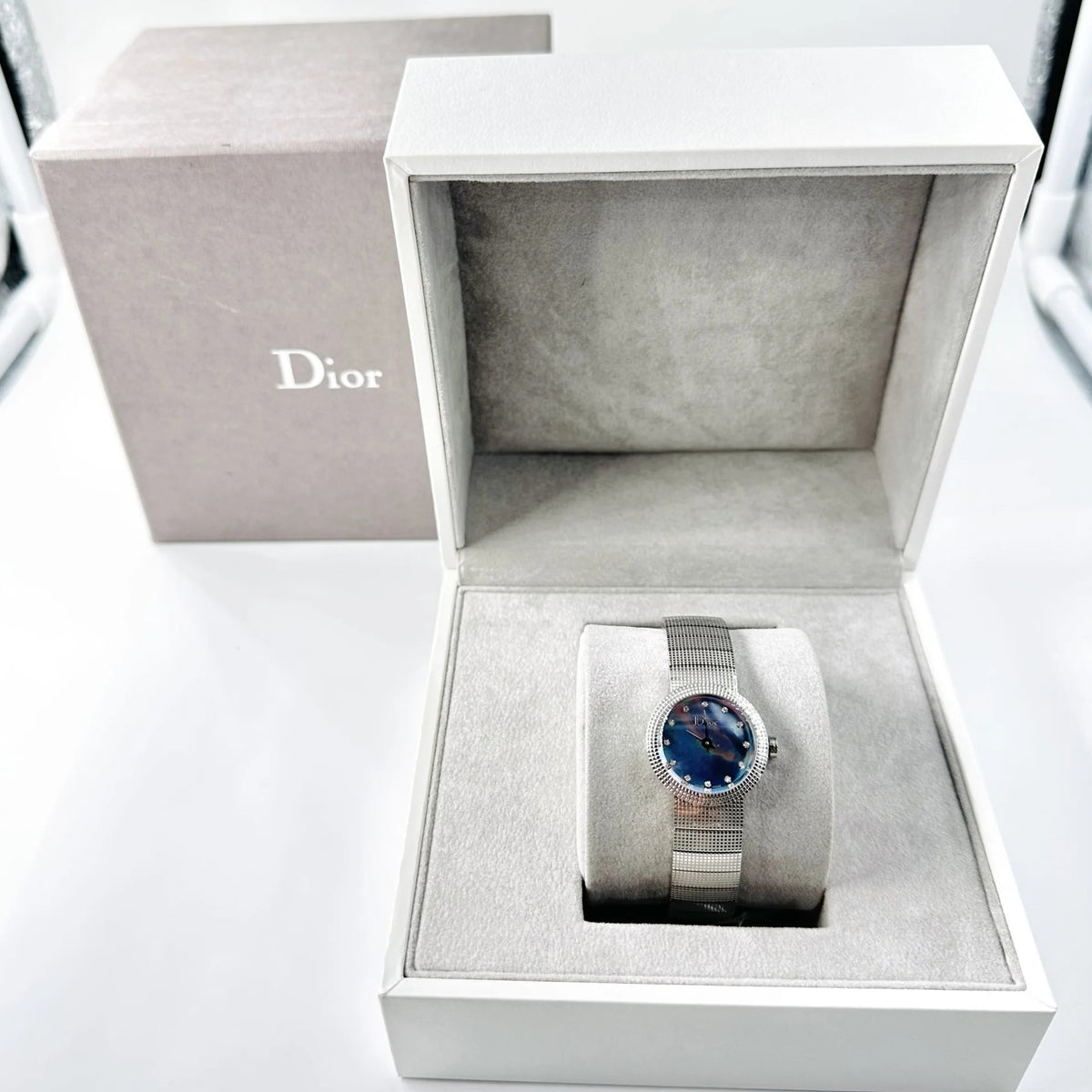 DIOR "La Baby D" Women's Watch in Steel, Mother-of-pearl, and Diamonds
