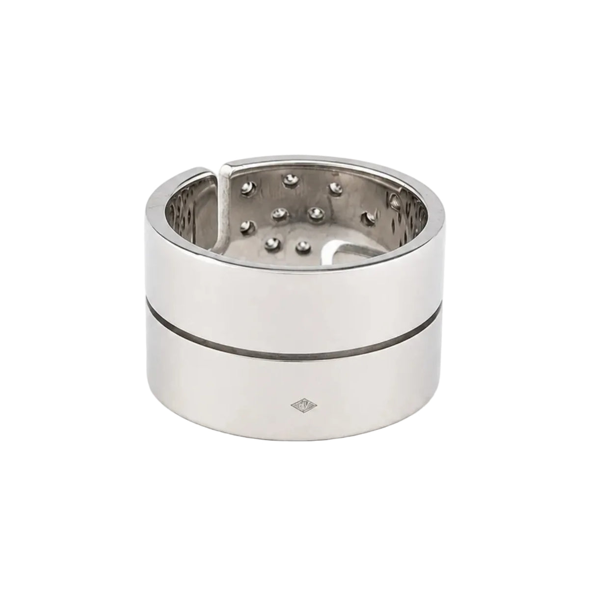 DINH VAN "Seventies" Band Ring in White Gold and Diamonds
