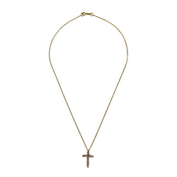 Yellow Gold Cross Pendant Necklace with Diamonds
