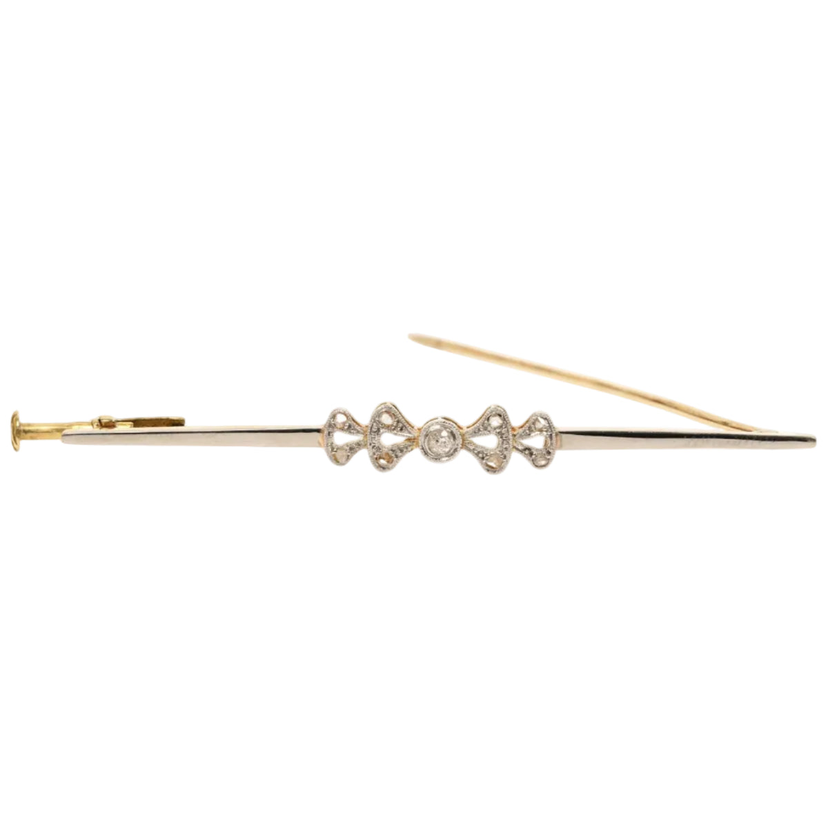 Brooch made of white gold, yellow gold, and diamonds