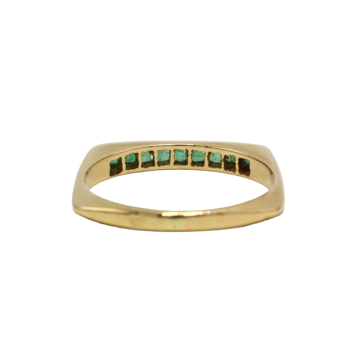 Yellow Gold and Emerald Wedding Band