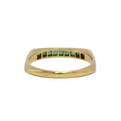 Yellow Gold and Emerald Wedding Band