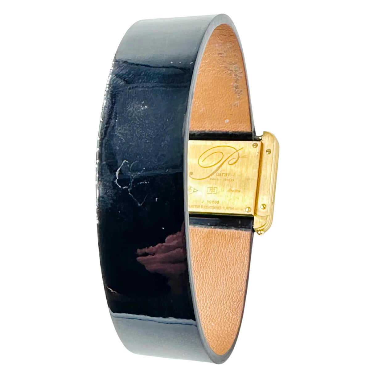 POIRAY "Ma Première 16/9" Watch in yellow gold, Mother-of-pearl, diamonds, and leather