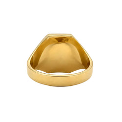 Bague Chevalière en or jaune et agate